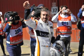 World © Octane Photographic Ltd/Sean Ramsell. Formula 1 - Winter Test 2. Fernando Alonso - McLaren Honda MCL32, stop 2. Circuit de Barcelona-Catalunya. Friday 10th March 2017. Digital Ref:1787SRD39461