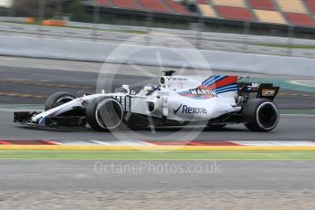 World © Octane Photographic Ltd. Formula 1 - Winter Test 1. Lance Stroll - Williams Martini Racing FW40. Circuit de Barcelona-Catalunya. Tuesday 28th February2017. Digital Ref :1781CB1D3598