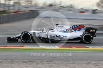 World © Octane Photographic Ltd. Formula 1 - Winter Test 1. Lance Stroll - Williams Martini Racing FW40. Circuit de Barcelona-Catalunya. Tuesday 28th February2017. Digital Ref :1781CB1D3601