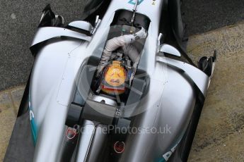 World © Octane Photographic Ltd. Formula 1 - Winter Test 1. Lewis Hamilton - Mercedes AMG Petronas F1 W08 EQ Energy+. Circuit de Barcelona-Catalunya. Tuesday 28th February2017. Digital Ref :1781CB1D3613