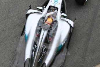 World © Octane Photographic Ltd. Formula 1 - Winter Test 1. Lewis Hamilton - Mercedes AMG Petronas F1 W08 EQ Energy+. Circuit de Barcelona-Catalunya. Tuesday 28th February2017. Digital Ref :1781CB1D3617