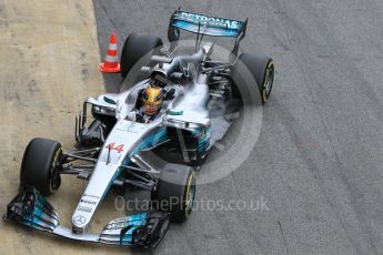 World © Octane Photographic Ltd. Formula 1 - Winter Test 1. Lewis Hamilton - Mercedes AMG Petronas F1 W08 EQ Energy+. Circuit de Barcelona-Catalunya. Tuesday 28th February2017. Digital Ref :1781CB1D3705