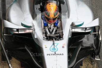 World © Octane Photographic Ltd. Formula 1 - Winter Test 1. Lewis Hamilton - Mercedes AMG Petronas F1 W08 EQ Energy+. Circuit de Barcelona-Catalunya. Tuesday 28th February2017. Digital Ref :1781CB1D3711