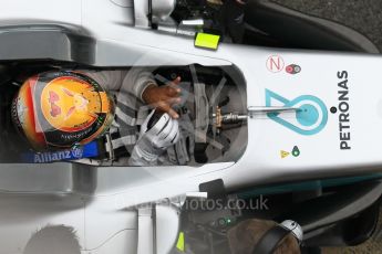 World © Octane Photographic Ltd. Formula 1 - Winter Test 1. Lewis Hamilton - Mercedes AMG Petronas F1 W08 EQ Energy+. Circuit de Barcelona-Catalunya. Tuesday 28th February2017. Digital Ref :1781CB1D3760