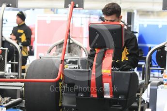 World © Octane Photographic Ltd. Formula 1 - Winter Test 1. Mercedes AMG Petronas F1 W08 EQ Energy+ wheels being fitted with their Pirelli tyres. Circuit de Barcelona-Catalunya. Tuesday 28th February2017. Digital Ref : 1781CB1D3762