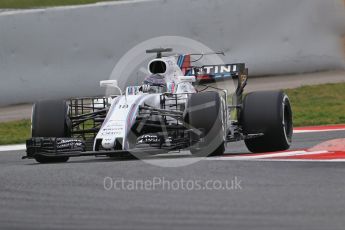 World © Octane Photographic Ltd. Formula 1 - Winter Test 1. Lance Stroll - Williams Martini Racing FW40. Circuit de Barcelona-Catalunya. Tuesday 28th February2017. Digital Ref :1781CB1D7004