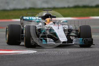 World © Octane Photographic Ltd. Formula 1 - Winter Test 1. Lewis Hamilton - Mercedes AMG Petronas F1 W08 EQ Energy+. Circuit de Barcelona-Catalunya. Tuesday 28th February2017. Digital Ref :1781CB1D7218