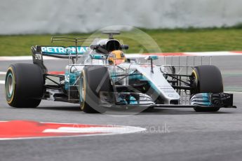 World © Octane Photographic Ltd. Formula 1 - Winter Test 1. Lewis Hamilton - Mercedes AMG Petronas F1 W08 EQ Energy+. Circuit de Barcelona-Catalunya. Tuesday 28th February2017. Digital Ref :1781CB1D7293