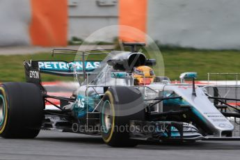 World © Octane Photographic Ltd. Formula 1 - Winter Test 1. Lewis Hamilton - Mercedes AMG Petronas F1 W08 EQ Energy+. Circuit de Barcelona-Catalunya. Tuesday 28th February2017. Digital Ref :1781CB1D7390