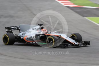 World © Octane Photographic Ltd. Formula 1 - Winter Test 1. Esteban Ocon - Sahara Force India VJM10. Circuit de Barcelona-Catalunya. Tuesday 28th February2017. Digital Ref : 1781CB1D7566