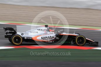 World © Octane Photographic Ltd. Formula 1 - Winter Test 1. Esteban Ocon - Sahara Force India VJM10. Circuit de Barcelona-Catalunya. Tuesday 28th February2017. Digital Ref : 1781CB1D7576