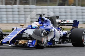 World © Octane Photographic Ltd. Formula 1 - Winter Test 1. Antonio Giovinazzi - Sauber F1 Team C36. Circuit de Barcelona-Catalunya. Tuesday 28th February2017. Digital Ref :1781CB1D7705