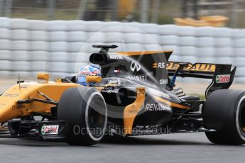 World © Octane Photographic Ltd. Formula 1 - Winter Test 1. Jolyon Palmer - Renault Sport F1 Team R.S.17. Circuit de Barcelona-Catalunya. Tuesday 28th February2017. Digital Ref :1781CB1D7713