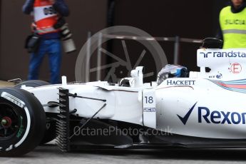 World © Octane Photographic Ltd. Formula 1 - Winter Test 1. Lance Stroll - Williams Martini Racing FW40. Circuit de Barcelona-Catalunya. Tuesday 28th February2017. Digital Ref :1781LB1D8716