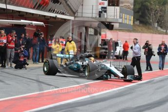 World © Octane Photographic Ltd. Formula 1 - Winter Test 1. Lewis Hamilton - Mercedes AMG Petronas F1 W08 EQ Energy+. Circuit de Barcelona-Catalunya. Tuesday 28th February2017. Digital Ref :1781LB1D8829
