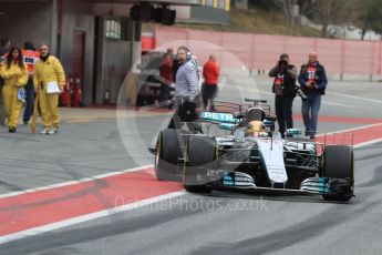 World © Octane Photographic Ltd. Formula 1 - Winter Test 1. Lewis Hamilton - Mercedes AMG Petronas F1 W08 EQ Energy+. Circuit de Barcelona-Catalunya. Tuesday 28th February2017. Digital Ref :1781LB1D8835