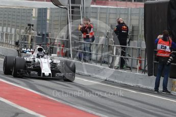 World © Octane Photographic Ltd. Formula 1 - Winter Test 1. Lance Stroll - Williams Martini Racing FW40. Circuit de Barcelona-Catalunya. Tuesday 28th February2017. Digital Ref :1781LB1D8870