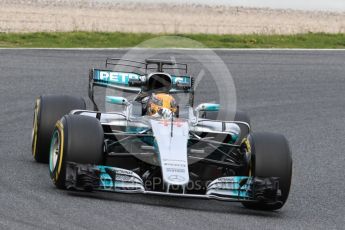 World © Octane Photographic Ltd. Formula 1 - Winter Test 1. Lewis Hamilton - Mercedes AMG Petronas F1 W08 EQ Energy+. Circuit de Barcelona-Catalunya. Tuesday 28th February 2017. Digital Ref : 1781LB1D8980