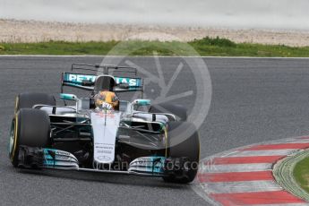 World © Octane Photographic Ltd. Formula 1 - Winter Test 1. Lewis Hamilton - Mercedes AMG Petronas F1 W08 EQ Energy+. Circuit de Barcelona-Catalunya. Tuesday 28th February 2017. Digital Ref : 1781LB1D8987
