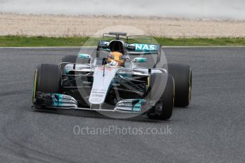 World © Octane Photographic Ltd. Formula 1 - Winter Test 1. Lewis Hamilton - Mercedes AMG Petronas F1 W08 EQ Energy+. Circuit de Barcelona-Catalunya. Tuesday 28th February 2017. Digital Ref :