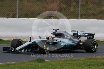 World © Octane Photographic Ltd. Formula 1 - Winter Test 1. Lewis Hamilton - Mercedes AMG Petronas F1 W08 EQ Energy+. Circuit de Barcelona-Catalunya. Tuesday 28th February 2017. Digital Ref :