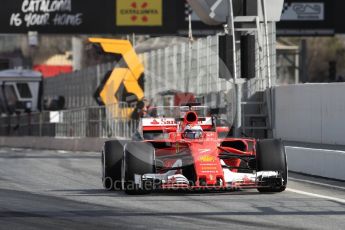 World © Octane Photographic Ltd. Formula 1 - Winter Test 1. Kimi Raikkonen - Scuderia Ferrari SF70H. Circuit de Barcelona-Catalunya. Tuesday 28th February 2017. Digital Ref :