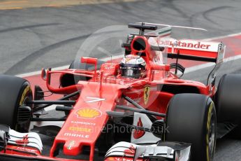 World © Octane Photographic Ltd. Formula 1 - Winter Test 1. Kimi Raikkonen - Scuderia Ferrari SF70H. Circuit de Barcelona-Catalunya. Tuesday 28th February 2017. Digital Ref : 1781LB1D9357