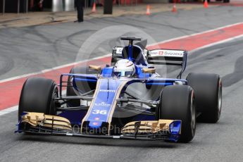 World © Octane Photographic Ltd. Formula 1 - Winter Test 1. Antonio Giovinazzi – Sauber F1 Team C36. Circuit de Barcelona-Catalunya. Tuesday 28th February 2017. Digital Ref : 1781LB1D9375