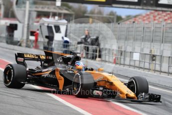 World © Octane Photographic Ltd. Formula 1 - Winter Test 1. Jolyon Palmer - Renault Sport F1 Team R.S.17. Circuit de Barcelona-Catalunya. Tuesday 28th February 2017. Digital Ref : 1781LB1D9392