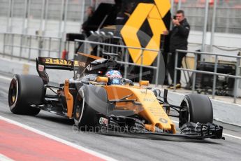 World © Octane Photographic Ltd. Formula 1 - Winter Test 1. Jolyon Palmer - Renault Sport F1 Team R.S.17. Circuit de Barcelona-Catalunya. Tuesday 28th February 2017. Digital Ref : 1781LB1D9396