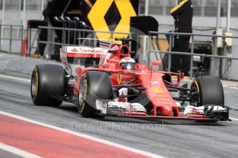 World © Octane Photographic Ltd. Formula 1 - Winter Test 1. Kimi Raikkonen - Scuderia Ferrari SF70H. Circuit de Barcelona-Catalunya. Tuesday 28th February 2017. Digital Ref : 1781LB1D9456