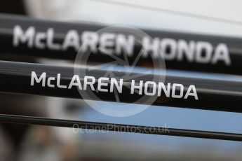 World © Octane Photographic Ltd. Formula 1 - Winter Test 1. McLaren Honda logo. Circuit de Barcelona-Catalunya. Tuesday 28th February 2017. Digital Ref : 1781LB1D9563