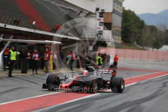 World © Octane Photographic Ltd. Formula 1 - Winter Test 1. Kevin Magnussen - Haas F1 Team VF-17. Circuit de Barcelona-Catalunya. Tuesday 28th February2017. Digital Ref :1781LB5D7955