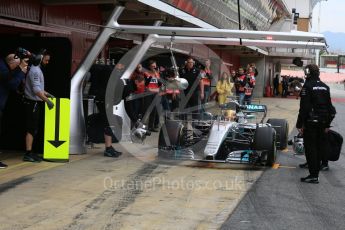 World © Octane Photographic Ltd. Formula 1 - Winter Test 1. Lewis Hamilton - Mercedes AMG Petronas F1 W08 EQ Energy+. Circuit de Barcelona-Catalunya. Tuesday 28th February2017. Digital Ref :1781LB5D7998