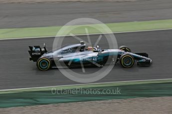 World © Octane Photographic Ltd. Formula 1 - Winter Test 1. Lewis Hamilton - Mercedes AMG Petronas F1 W08 EQ Energy+. Circuit de Barcelona-Catalunya. Tuesday 28th February 2017. Digital Ref :