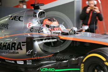 World © Octane Photographic Ltd. Formula 1 - Winter Test 1. Esteban Ocon - Sahara Force India VJM10. Circuit de Barcelona-Catalunya. Tuesday 28th February 2017. Digital Ref : 1781LB5D8349