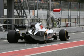 World © Octane Photographic Ltd. Formula 1 - Winter Test 1. Esteban Ocon - Sahara Force India VJM10. Circuit de Barcelona-Catalunya. Tuesday 28th February 2017. Digital Ref : 1781LB5D8356