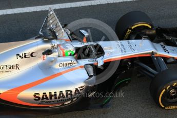 World © Octane Photographic Ltd. Formula 1 - Winter Test 1. Alfonso Celis - Sahara Force India VJM10. Circuit de Barcelona-Catalunya. Wednesday 1st March 2017. Digital Ref : 1782CB1D4349