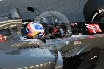 World © Octane Photographic Ltd. Formula 1 - Winter Test 1. Romain Grosjean - Haas F1 Team VF-17. Circuit de Barcelona-Catalunya. Wednesday 1st March 2017. Digital Ref : 1782CB1D4365