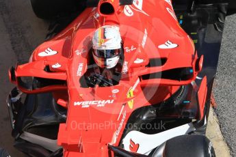 World © Octane Photographic Ltd. Formula 1 - Winter Test 1. Sebastian Vettel - Scuderia Ferrari SF70H. Circuit de Barcelona-Catalunya. Wednesday 1st March 2017. Digital Ref :1782CB1D4473