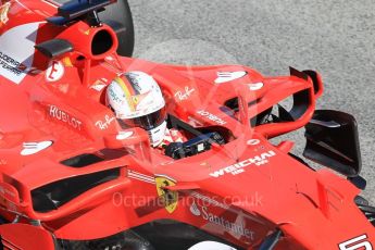 World © Octane Photographic Ltd. Formula 1 - Winter Test 1. Sebastian Vettel - Scuderia Ferrari SF70H. Circuit de Barcelona-Catalunya. Wednesday 1st March 2017. Digital Ref : 1782CB1D4625