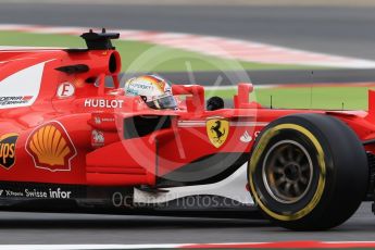 World © Octane Photographic Ltd. Formula 1 - Winter Test 1. Sebastian Vettel - Scuderia Ferrari SF70H. Circuit de Barcelona-Catalunya. Wednesday 1st March 2017. Digital Ref :1782CB1D7991