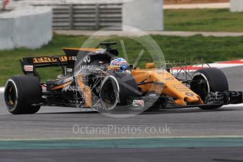 World © Octane Photographic Ltd. Formula 1 - Winter Test 1. Jolyon Palmer - Renault Sport F1 Team R.S.17. Circuit de Barcelona-Catalunya. Wednesday 1st March 2017. Digital Ref :1782CB1D8041