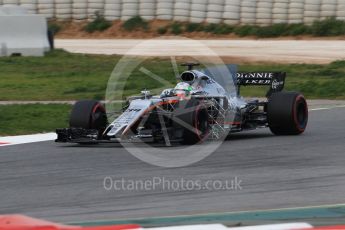 World © Octane Photographic Ltd. Formula 1 - Winter Test 1. Alfonso Celis - Sahara Force India VJM10. Circuit de Barcelona-Catalunya. Wednesday 1st March 2017. Digital Ref :1782CB1D8086