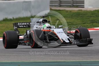 World © Octane Photographic Ltd. Formula 1 - Winter Test 1. Alfonso Celis - Sahara Force India VJM10. Circuit de Barcelona-Catalunya. Wednesday 1st March 2017. Digital Ref :1782CB1D8205