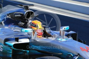 World © Octane Photographic Ltd. Formula 1 - Winter Test 1. Lewis Hamilton - Mercedes AMG Petronas F1 W08 EQ Energy+. Circuit de Barcelona-Catalunya. Wednesday 1st March 2017. Digital Ref :1782CB1D8313