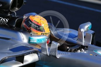 World © Octane Photographic Ltd. Formula 1 - Winter Test 1. Lewis Hamilton - Mercedes AMG Petronas F1 W08 EQ Energy+. Circuit de Barcelona-Catalunya. Wednesday 1st March 2017. Digital Ref :1782CB1D8338