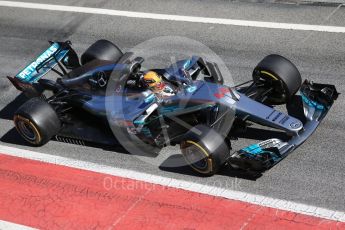 World © Octane Photographic Ltd. Formula 1 - Winter Test 1. Lewis Hamilton - Mercedes AMG Petronas F1 W08 EQ Energy+. Circuit de Barcelona-Catalunya. Wednesday 1st March 2017. Digital Ref :1782CB1D8440