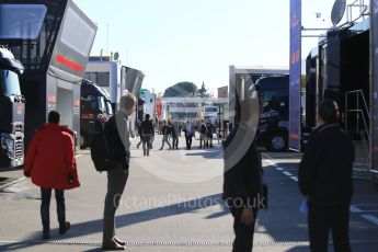 World © Octane Photographic Ltd. Formula 1 - Winter Test 1. The paddock at Circuit de Barcelona-Catalunya. Wednesday 1st March 2017. Digital Ref :1782CB1D8587