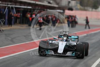 World © Octane Photographic Ltd. Formula 1 - Winter Test 1. Valtteri Bottas - Mercedes AMG Petronas F1 W08 EQ Energy+. Circuit de Barcelona-Catalunya. Wednesday 1st March 2017. Digital Ref : 1782LB1D0100